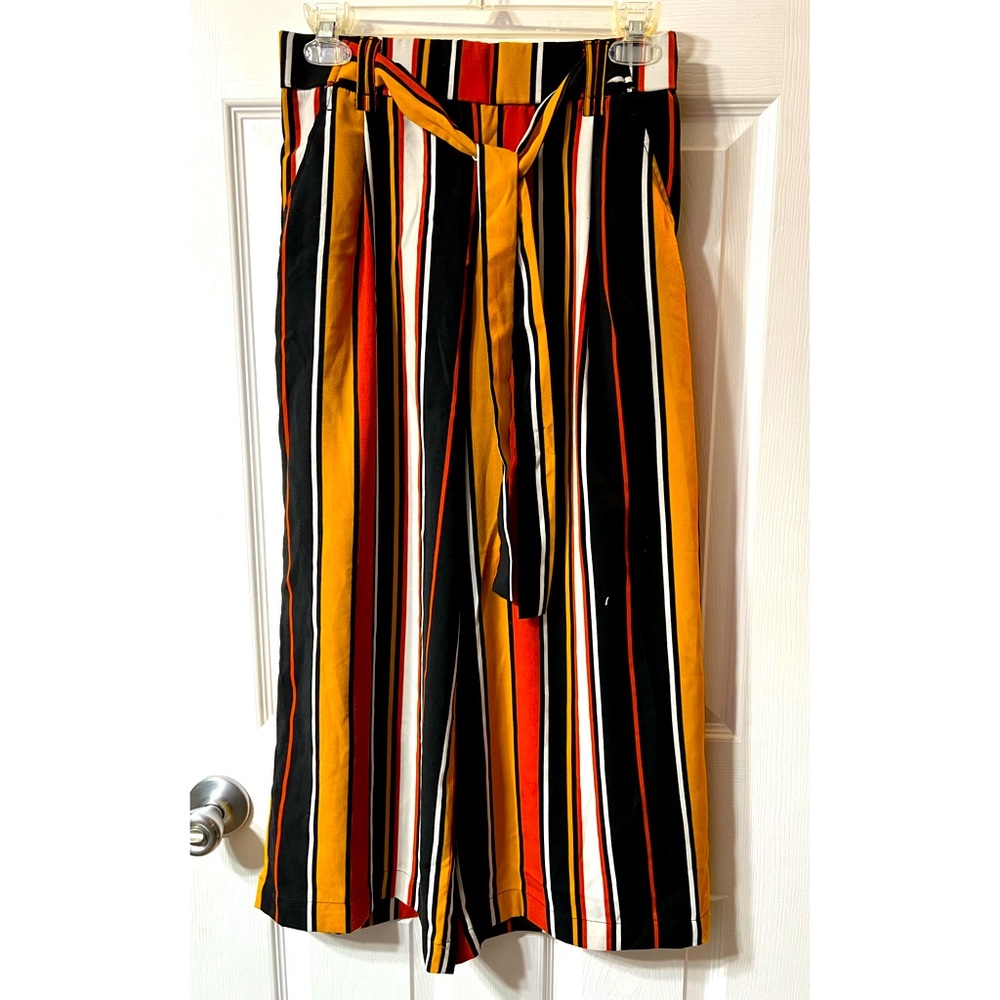 Zara Multi Color Striped Culottes Trouser